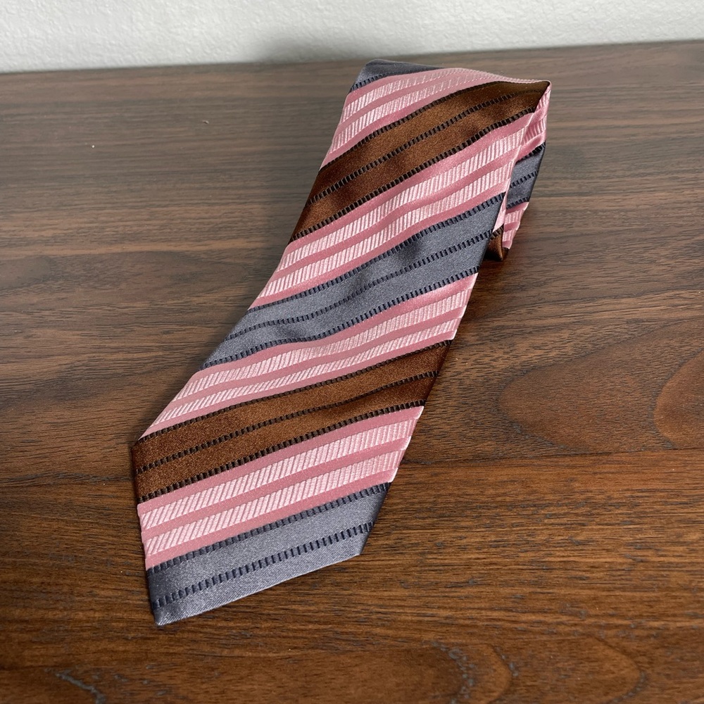 Ermenegildo Zegna NWOT Men’s Silk Dress Tie Like New - Pink/Black/Brown